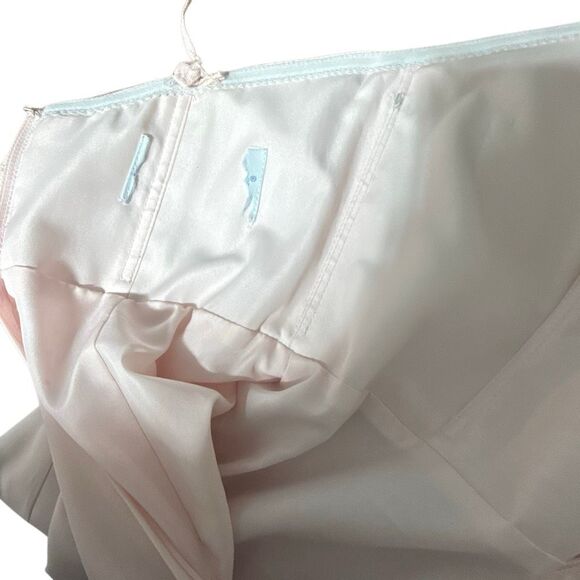 Blush Pink Satin Maxi Dress with Pleated Bodice - Picture 8 of 11